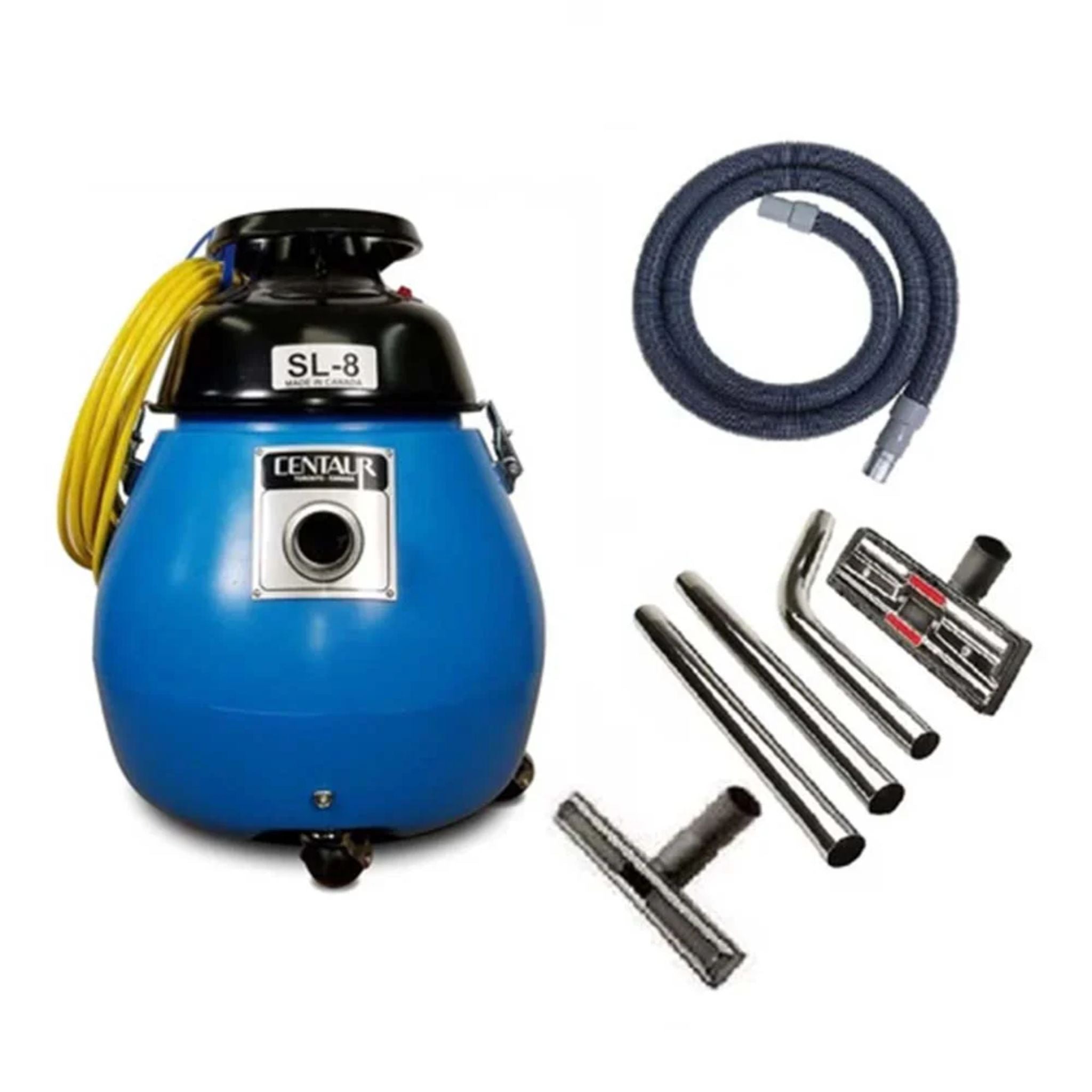Centaur SL-8 wet/dry vacuum — 150 CFM, 90 inch water lift, 1340W by-pass motor