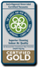 Certified Gold seal from The Carpet and Rug Institute on a blue background