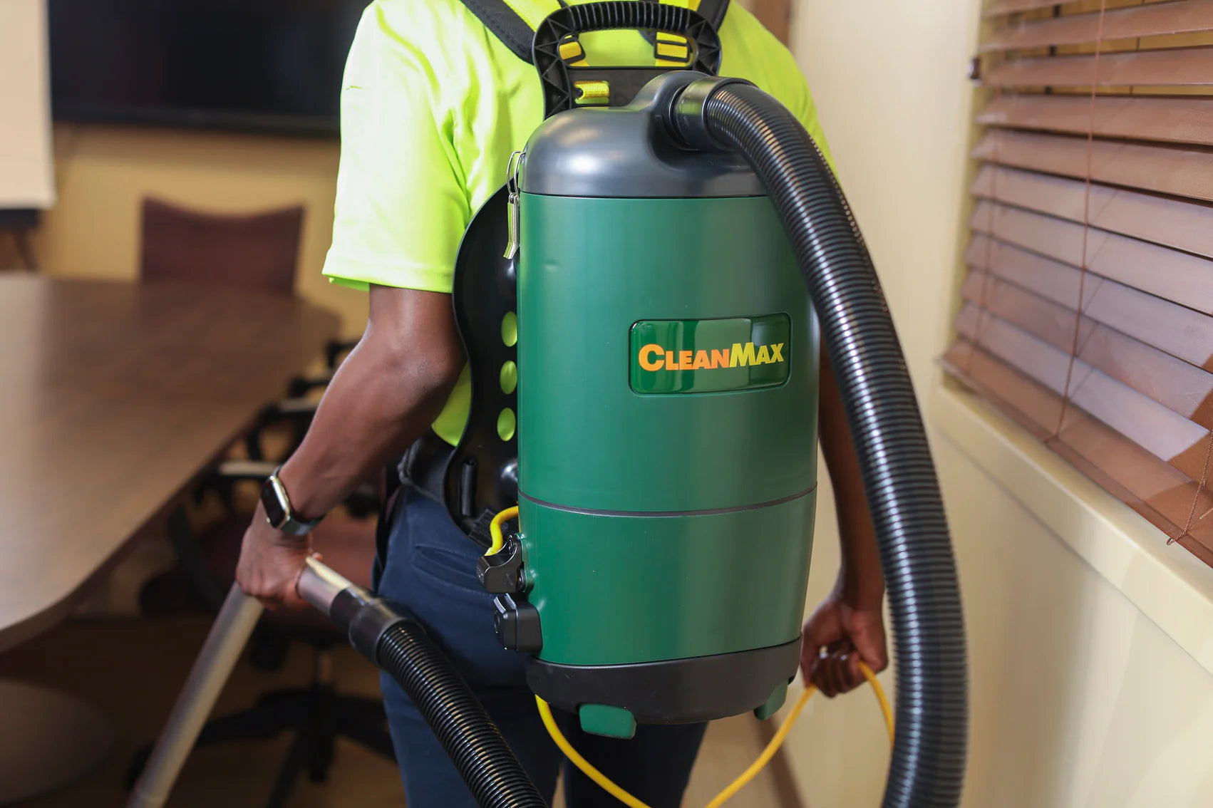 CleanMaxCommercialBackpackVacuum_6Q_demo_on_back