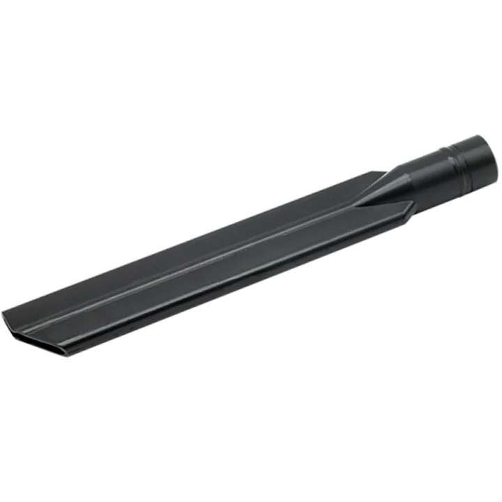 Black metal gutter on a white background